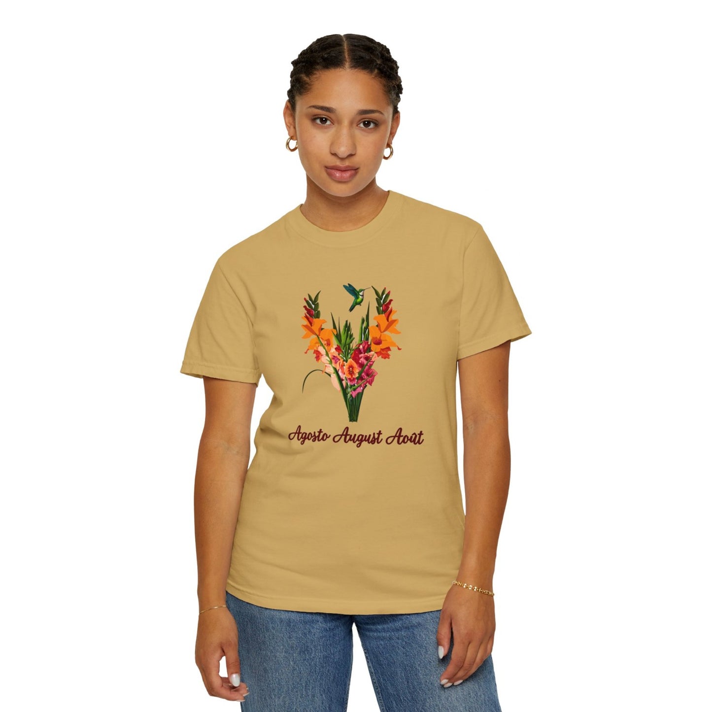 August Inspired Floral T-Shirt Featuring Gladiolus Flowers