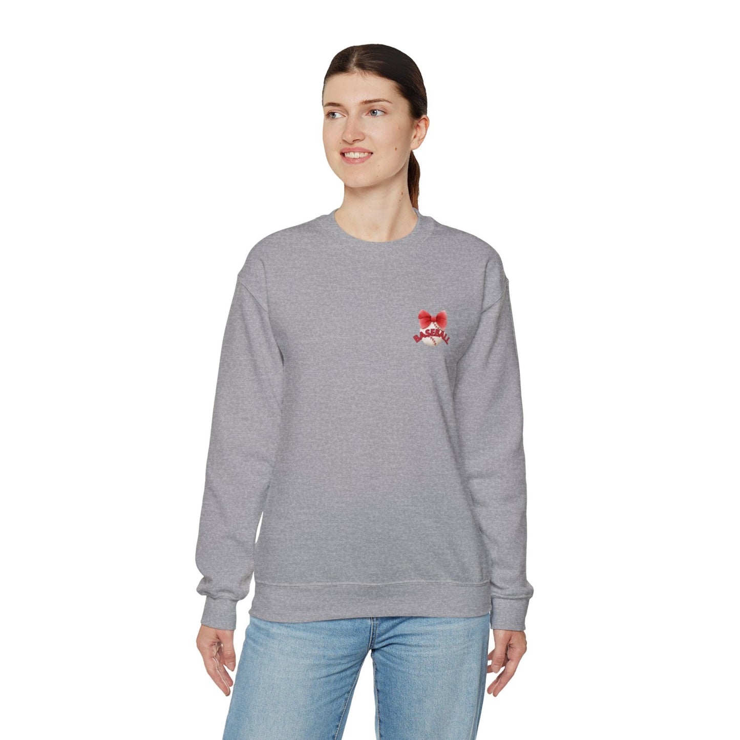 Comfy Coquette Inspired Baseball Crewneck Sweatshirt