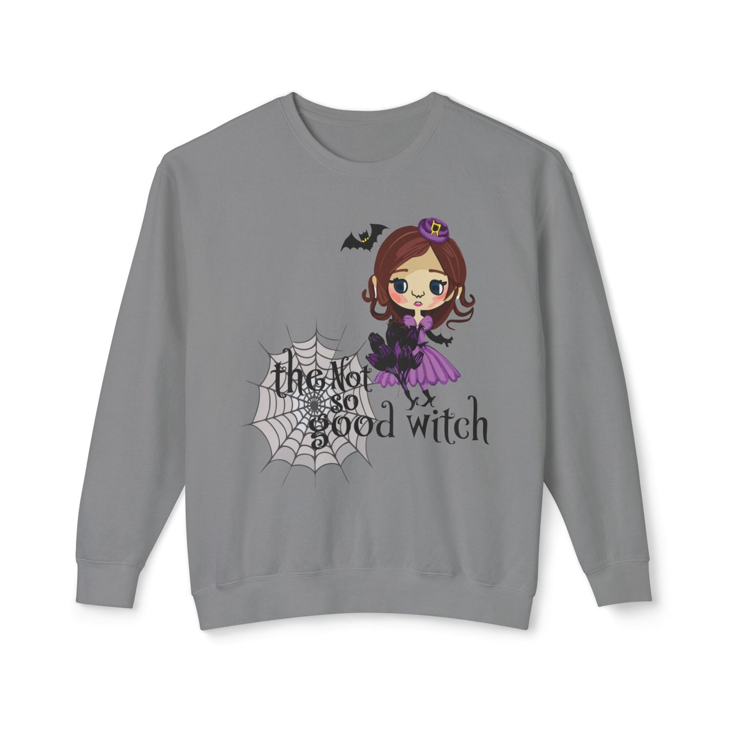 Vintage Inspired Halloween Sweatshirt Featuring A Naughty Witch