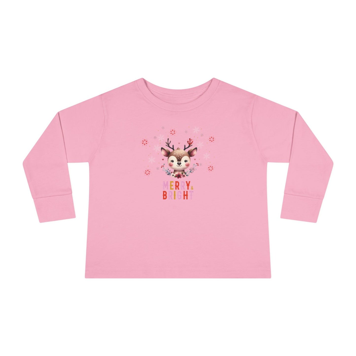 Toddler Merry Bright Reindeer Long Sleeve Tee