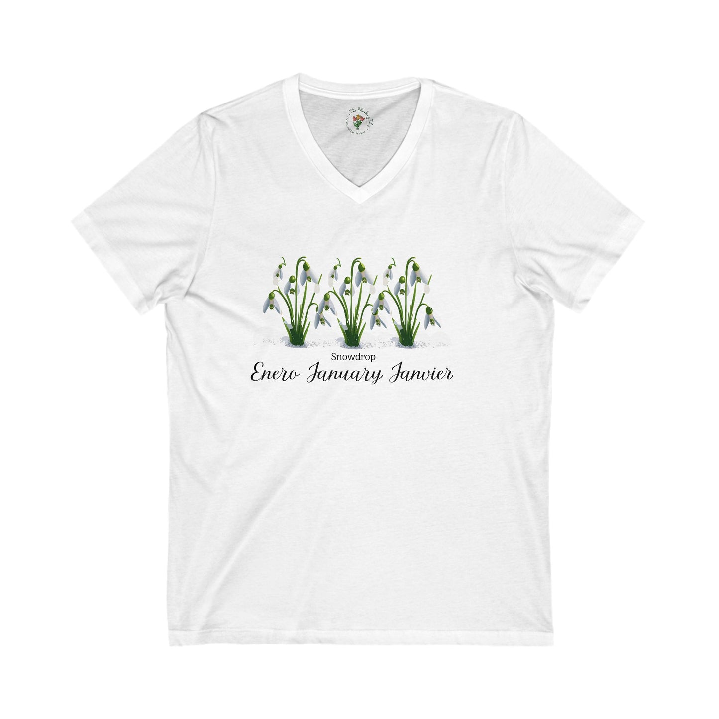 January Snowdrop Short Sleeve V-Neck Tee