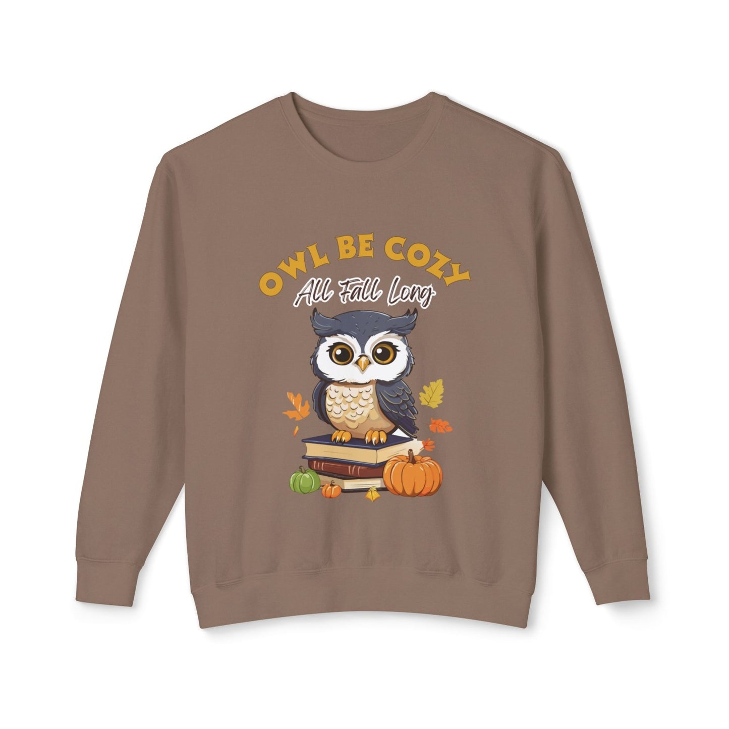 Cozy Fall Inspired Sweatshirt Featuring Smart Owl