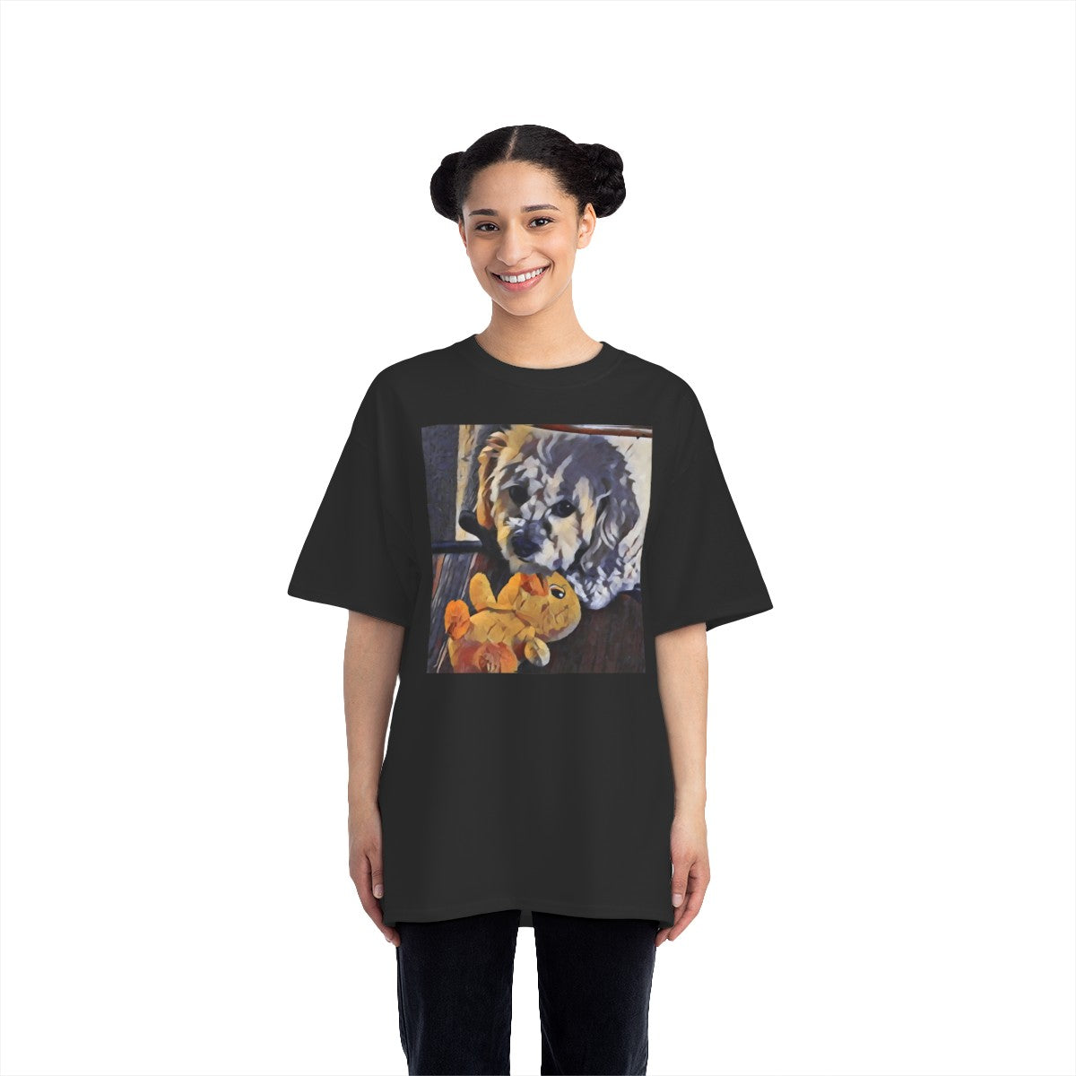 Retro T-Shirt Featuring a Maltese w/ Ducky Toy