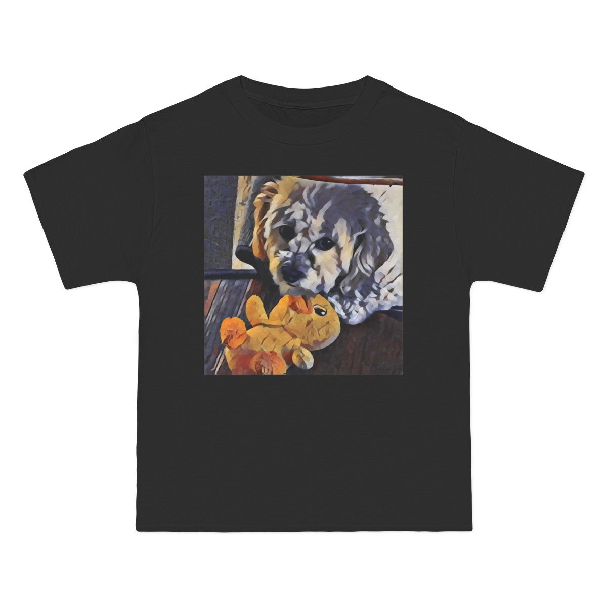 Retro T-Shirt Featuring a Maltese w/ Ducky Toy
