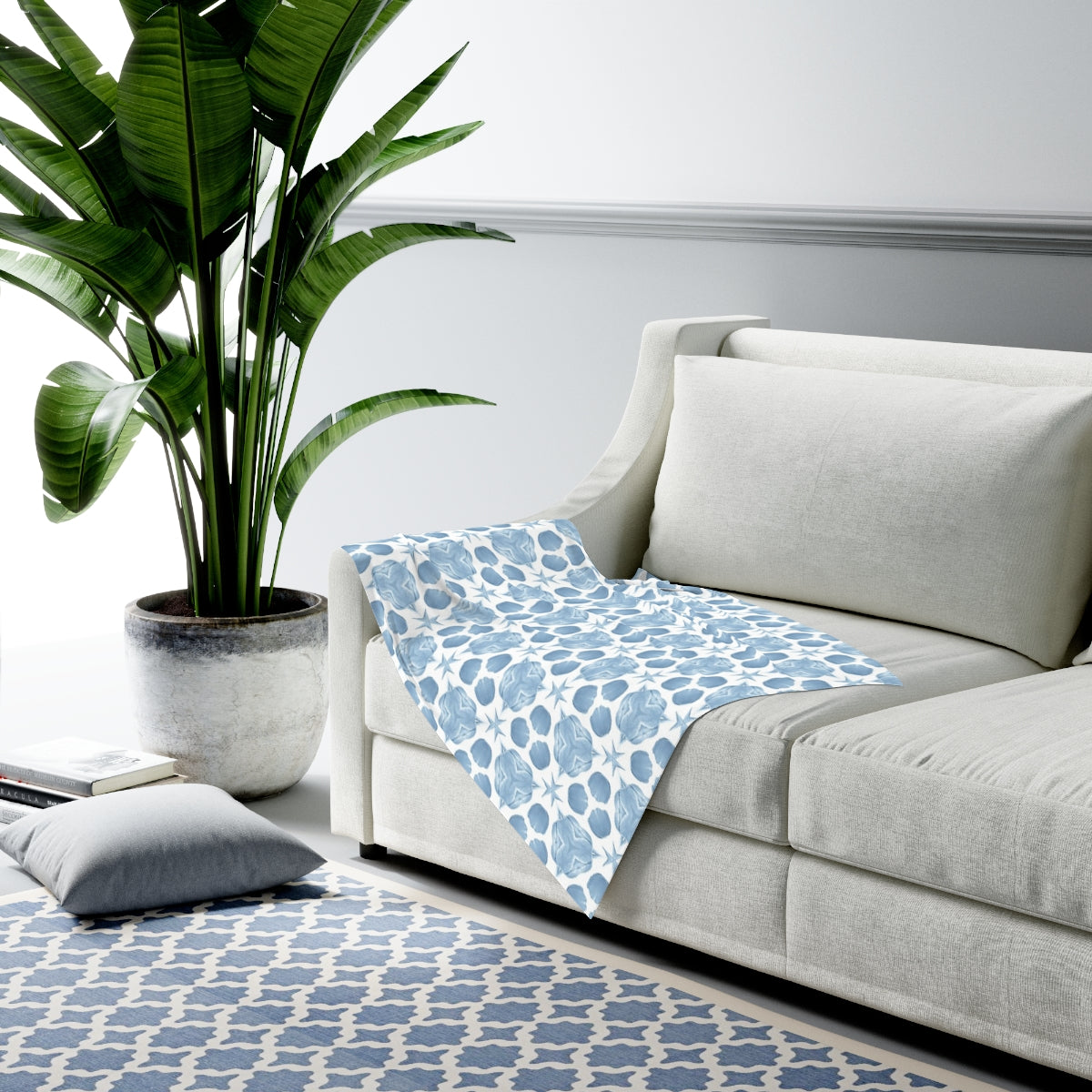 Baby Swaddle Blanket with Baby Blue Tulips