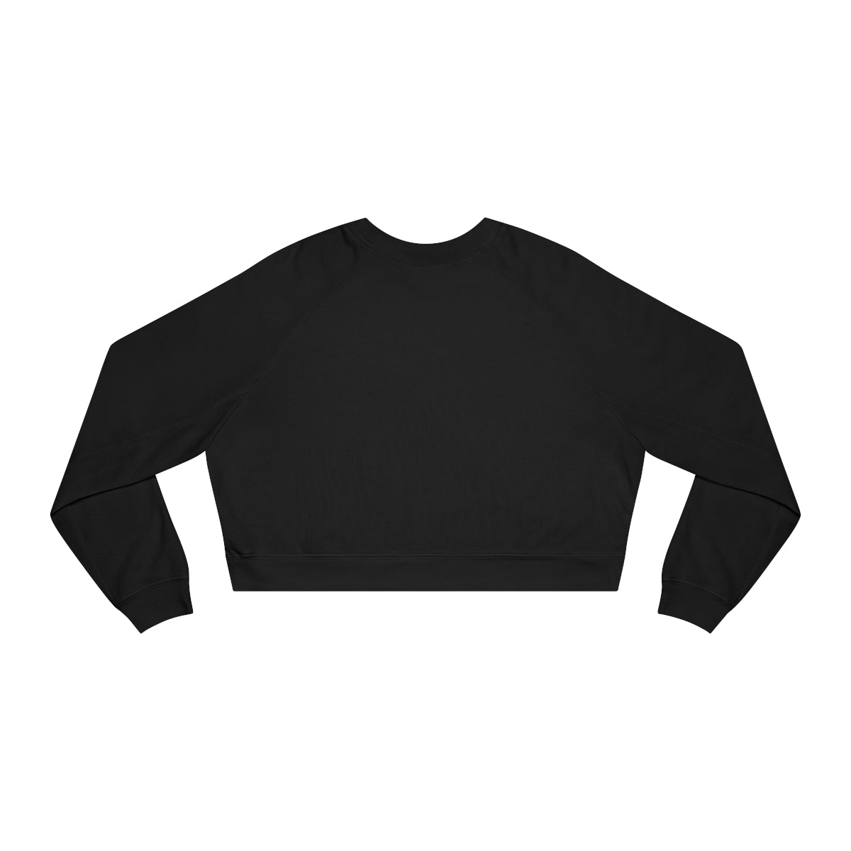 Vintage Style Black Cropped Fleece Sweatshirt with Monochrome Tulips