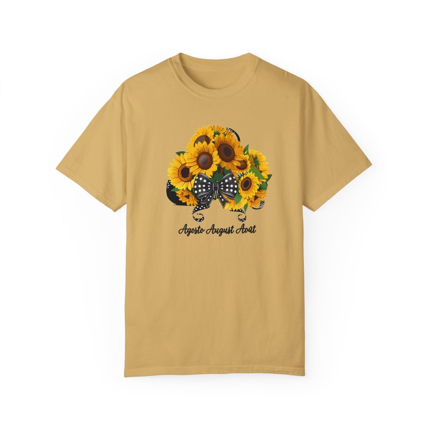 August Inspired Floral T-Shirt Featuring Sunflowers Bouquet