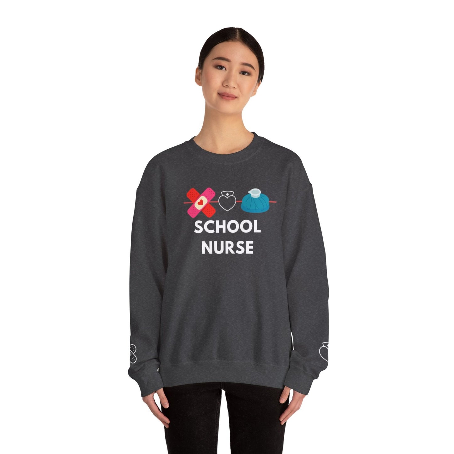 Comfy School Nurse Crewneck Sweatshirt