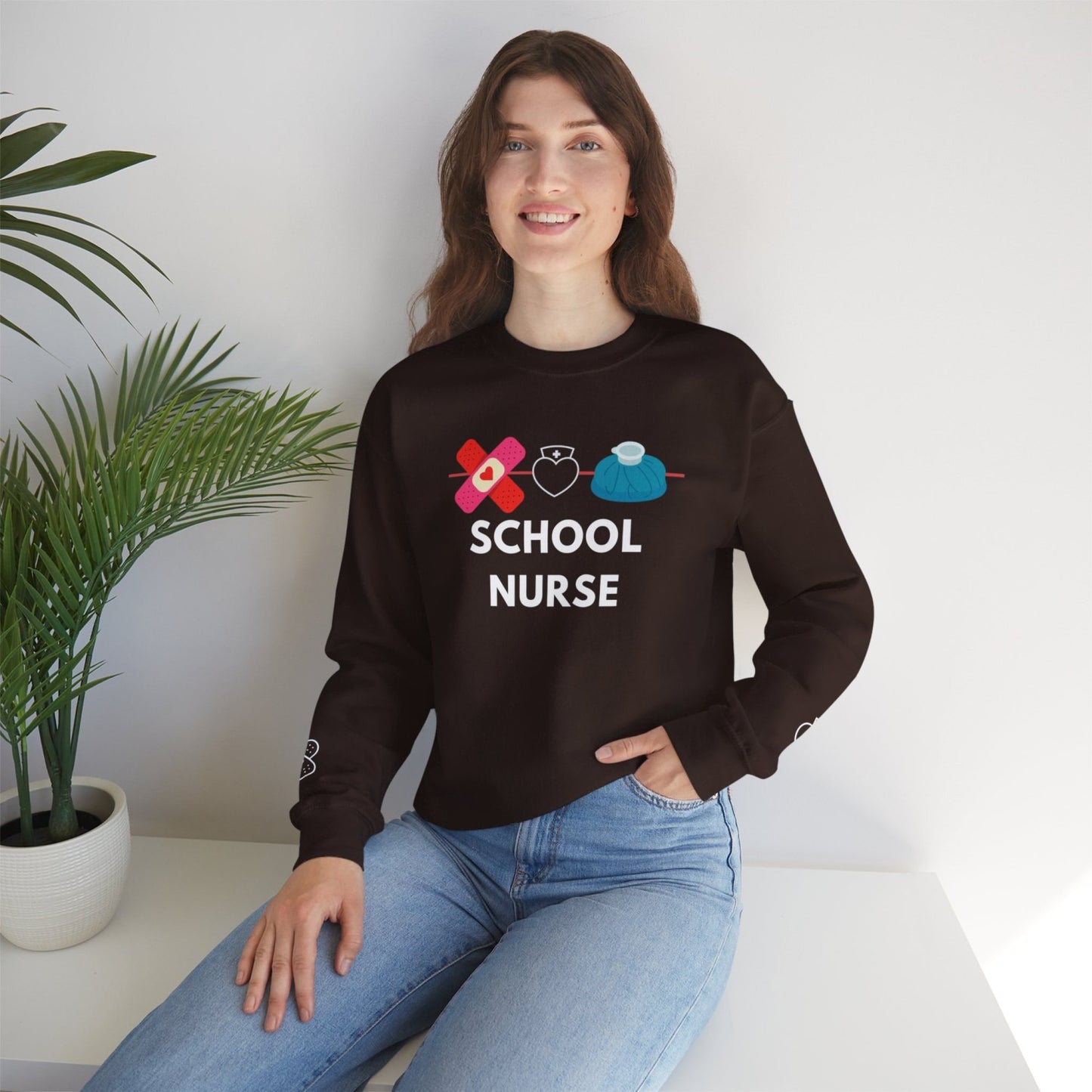 Comfy School Nurse Crewneck Sweatshirt