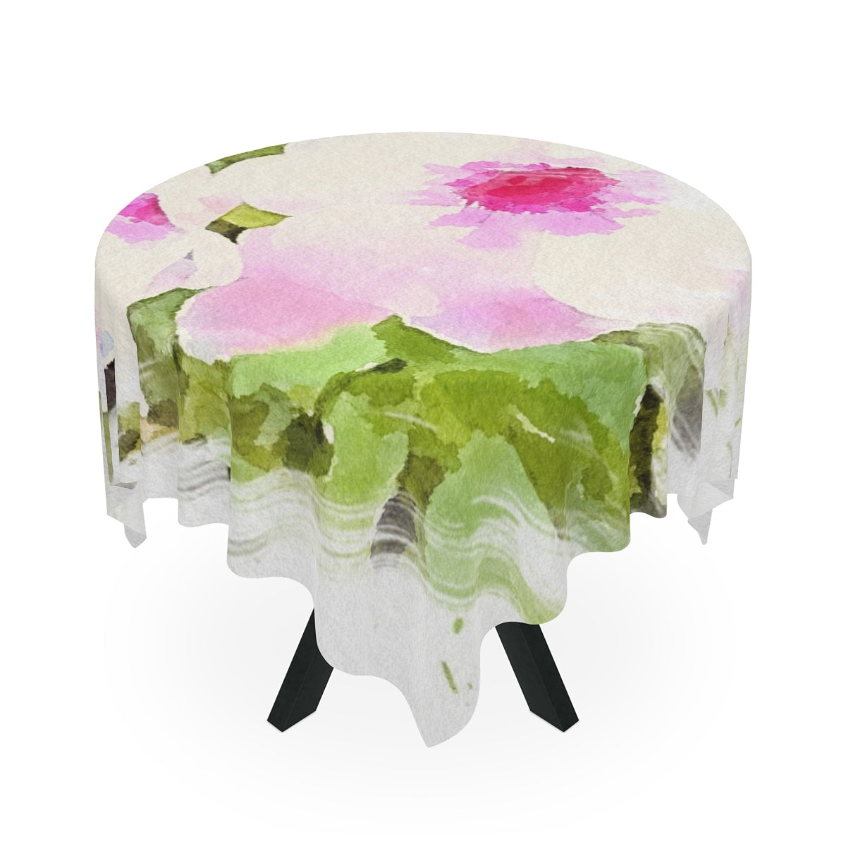 Chic Garden Floral Tablecloth in Watercolor Style