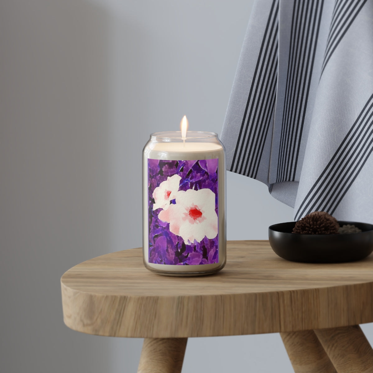 Purple Floral Vanilla-Scented Candle