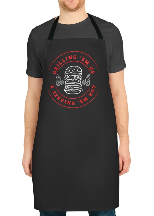 Stylish Black Apron for Dads and Grilling Fans
