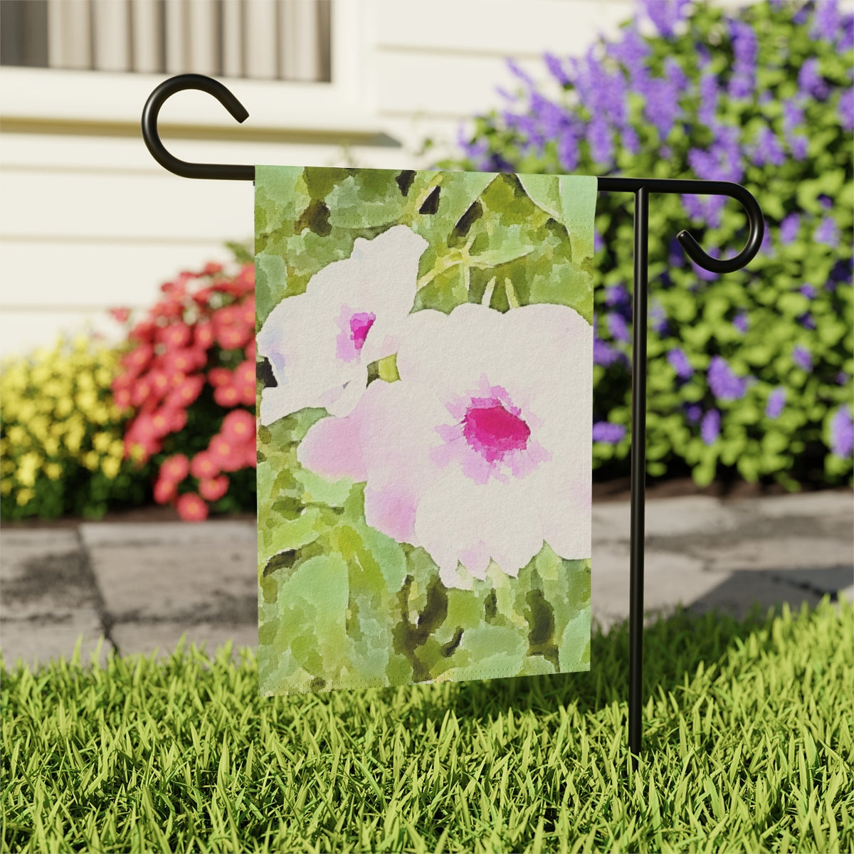 Chic Green Floral Garden Banner in Watercolor Design