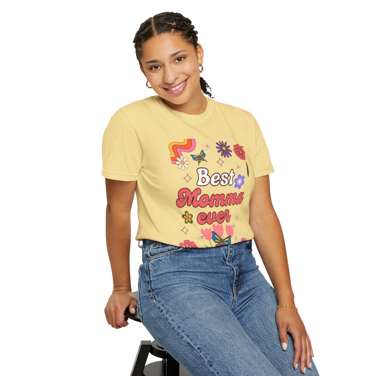 Best Momma Ever Retro Floral Tee