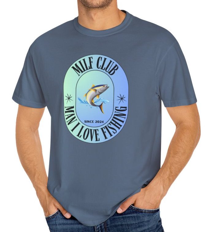Hook yourself a good time with our stylish cotton t-shirt, proudly sporting the logo "Man I Love Fishing." This tee is a must-have for anyone who'd rather be out on the water than stuck on dry land.