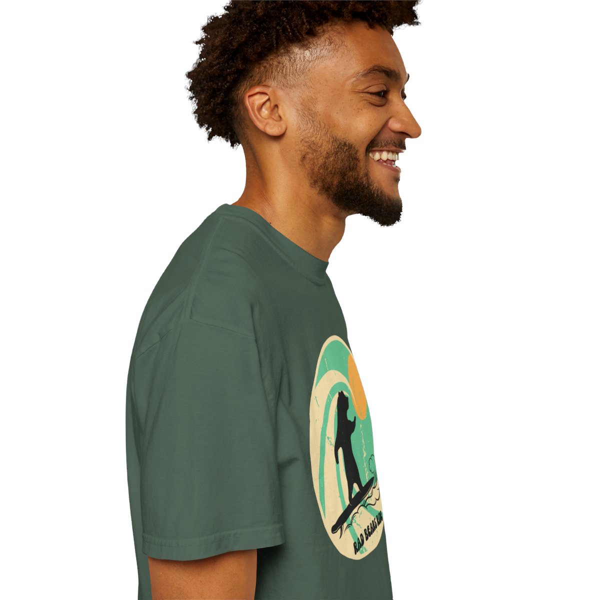 Gnarly Surfer Themed T-shirt Featuring Bear with Cool Phrase