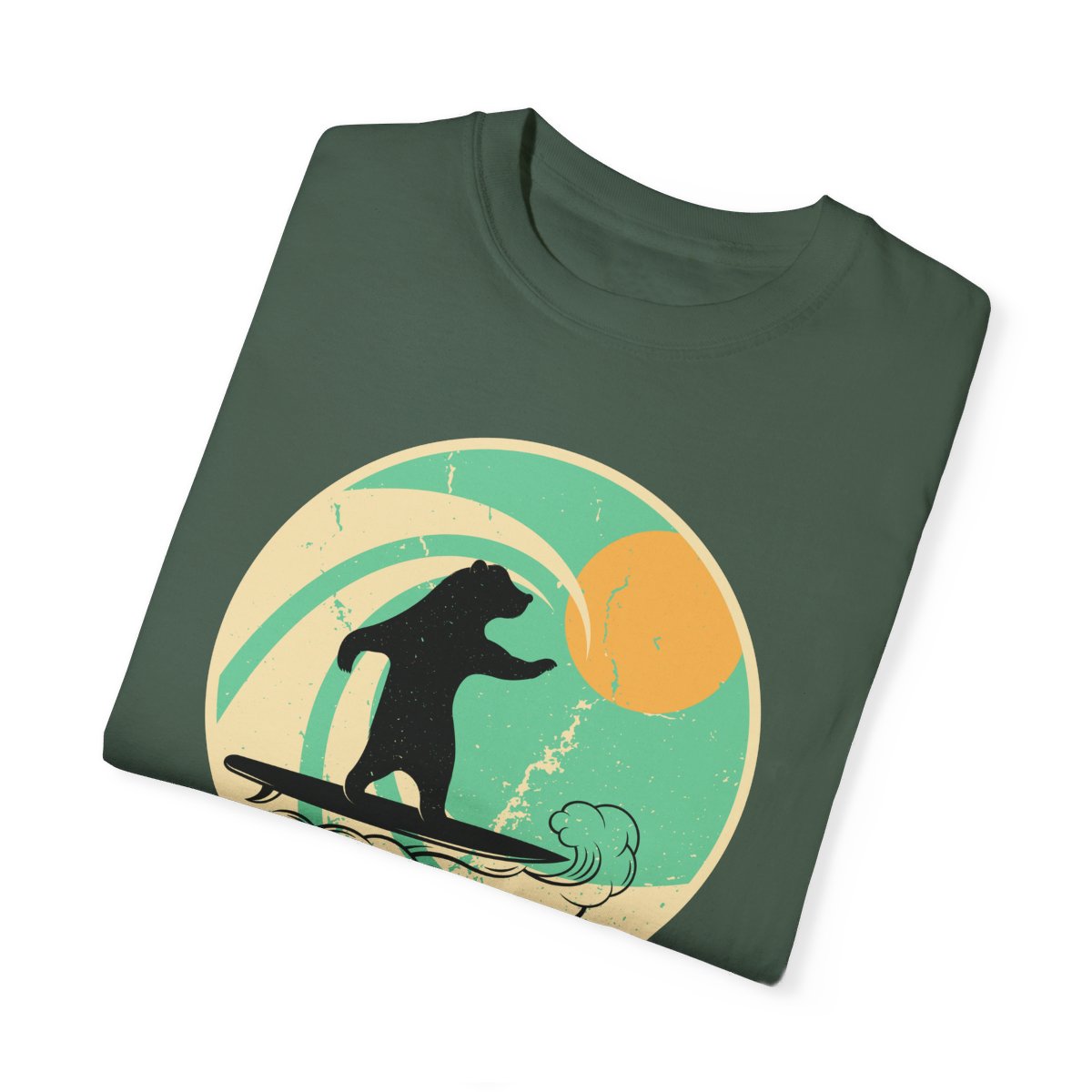 Gnarly Surfer Themed T-shirt Featuring Bear with Cool Phrase