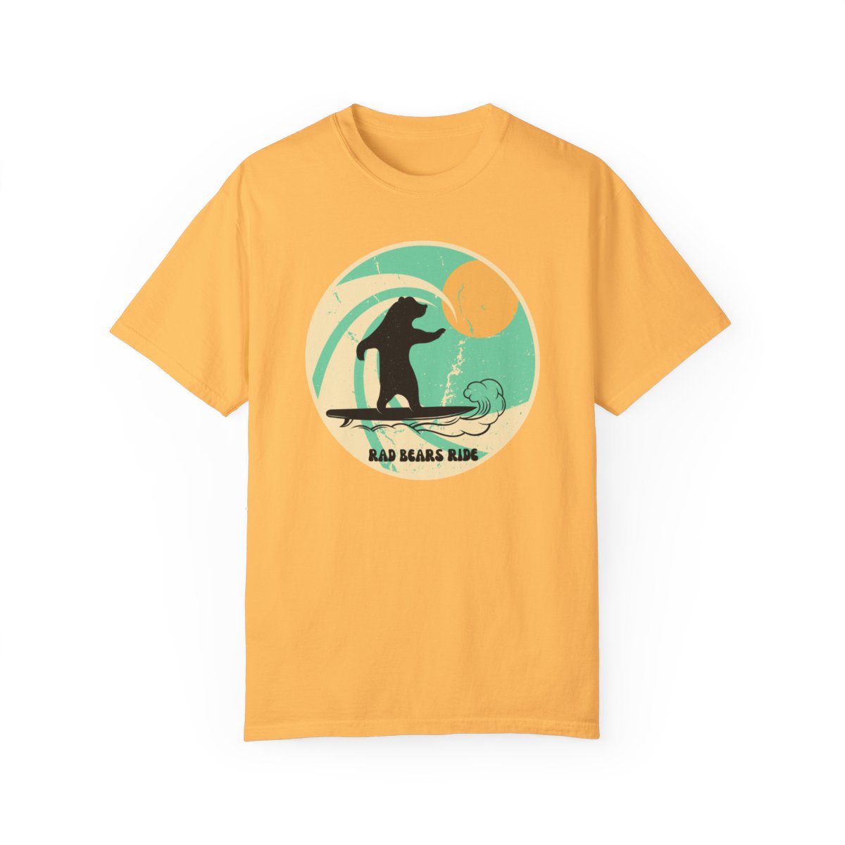 Gnarly Surfer Themed T-shirt Featuring Bear with Cool Phrase