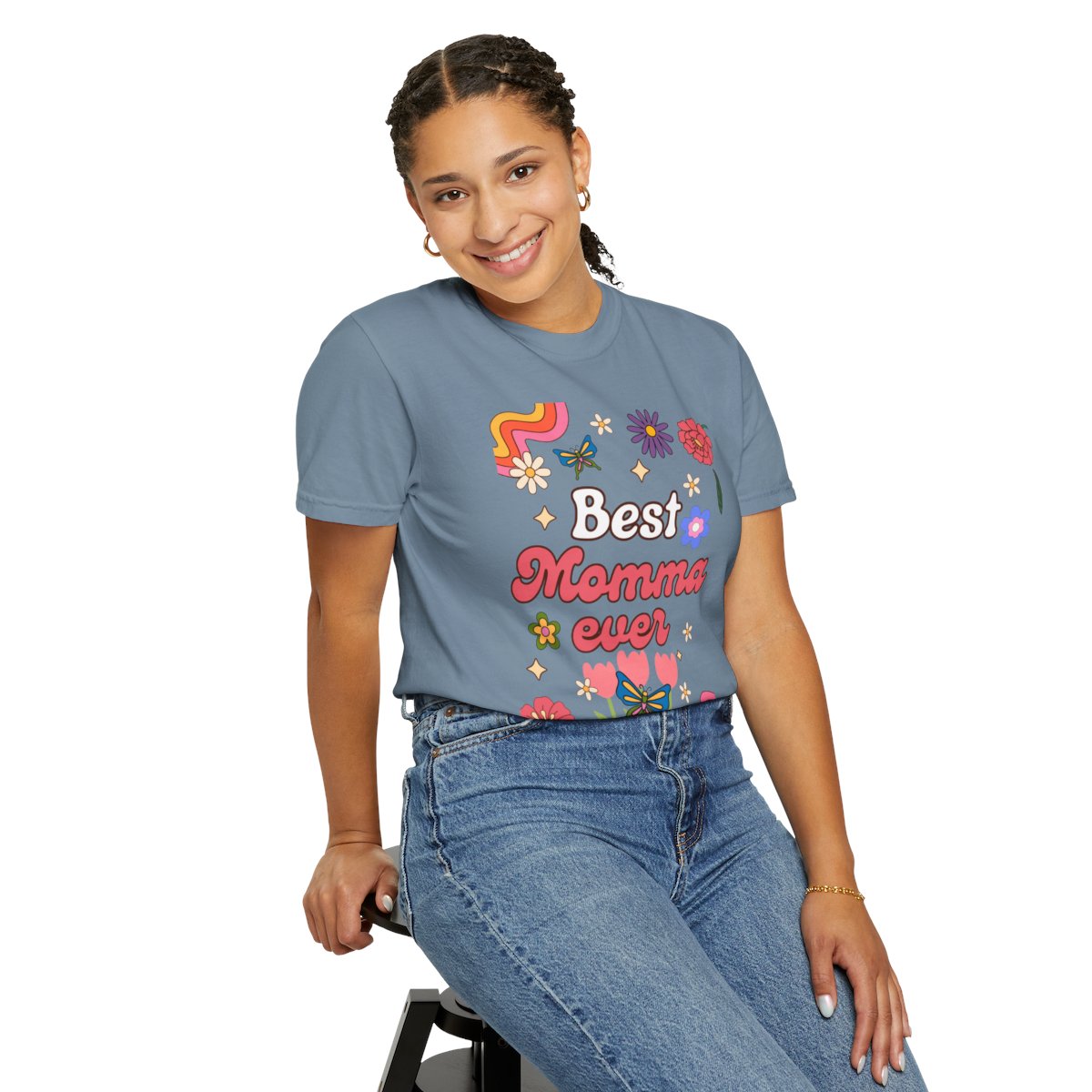 Best Momma Ever Retro Floral Tee