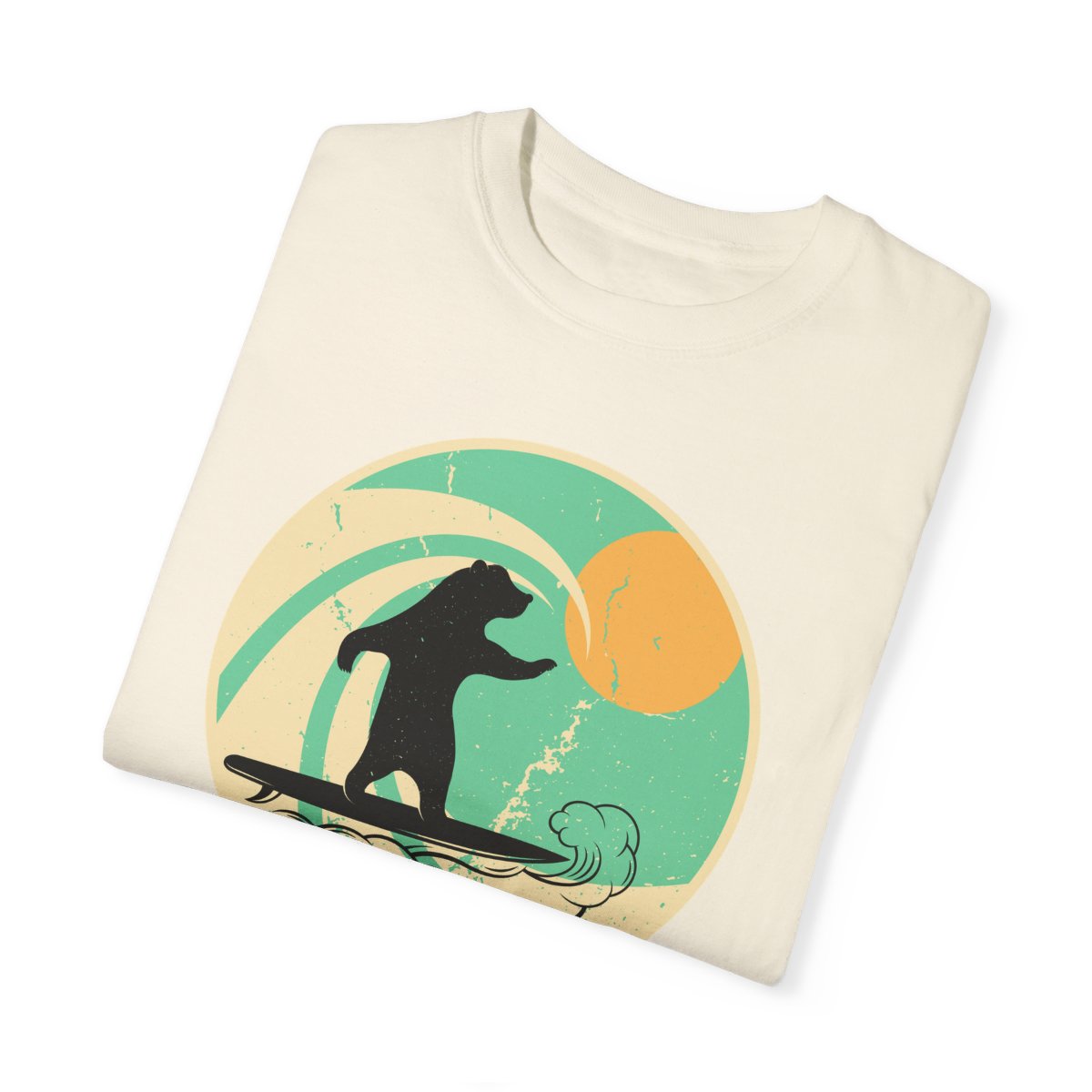 Gnarly Surfer Themed T-shirt Featuring Bear with Cool Phrase