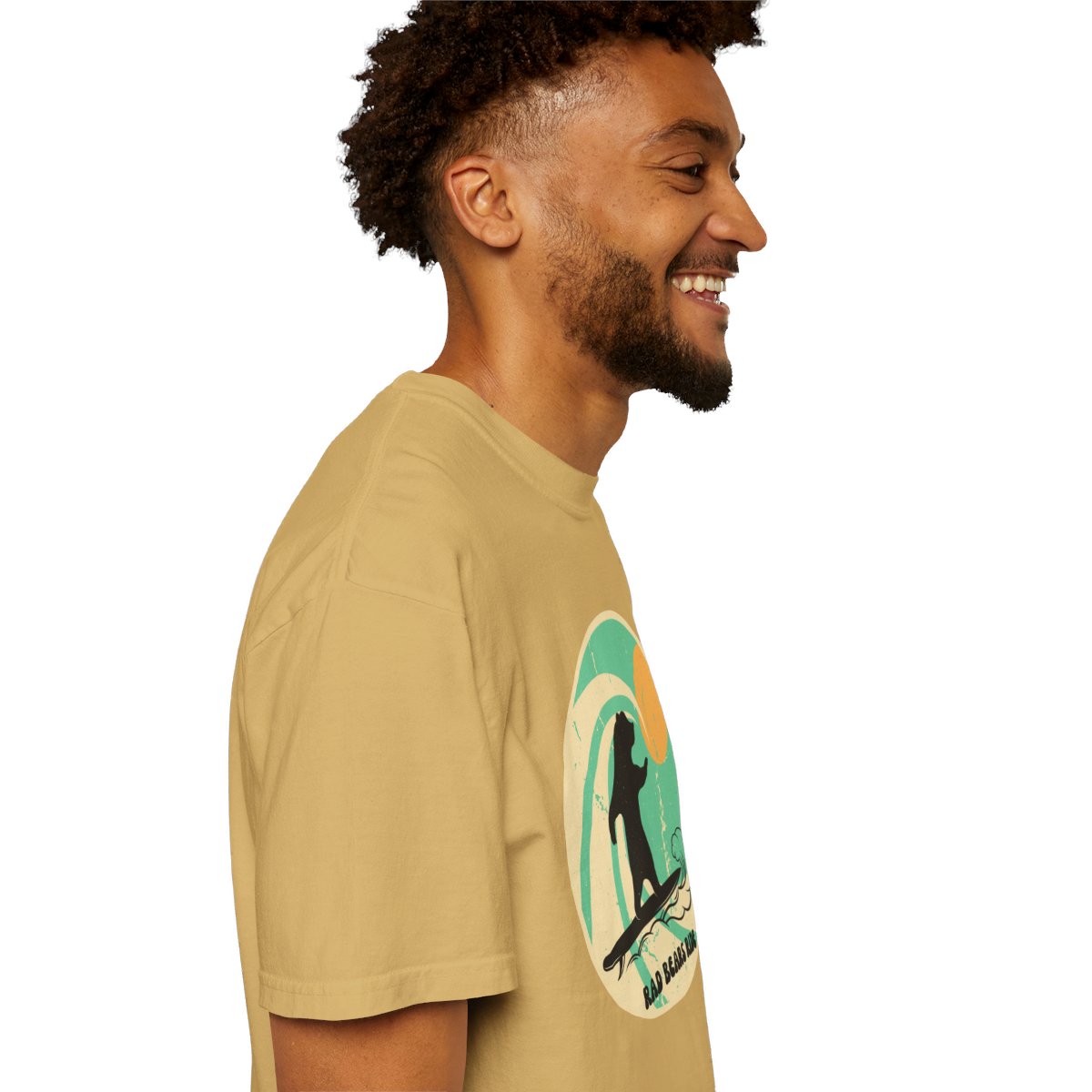 Gnarly Surfer Themed T-shirt Featuring Bear with Cool Phrase
