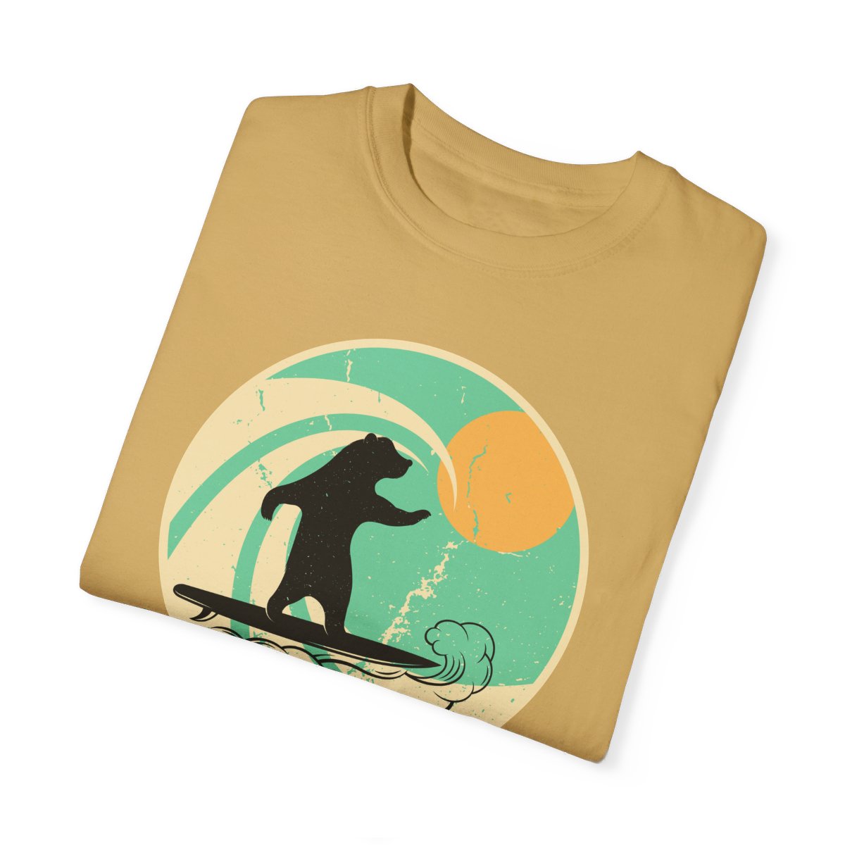 Gnarly Surfer Themed T-shirt Featuring Bear with Cool Phrase