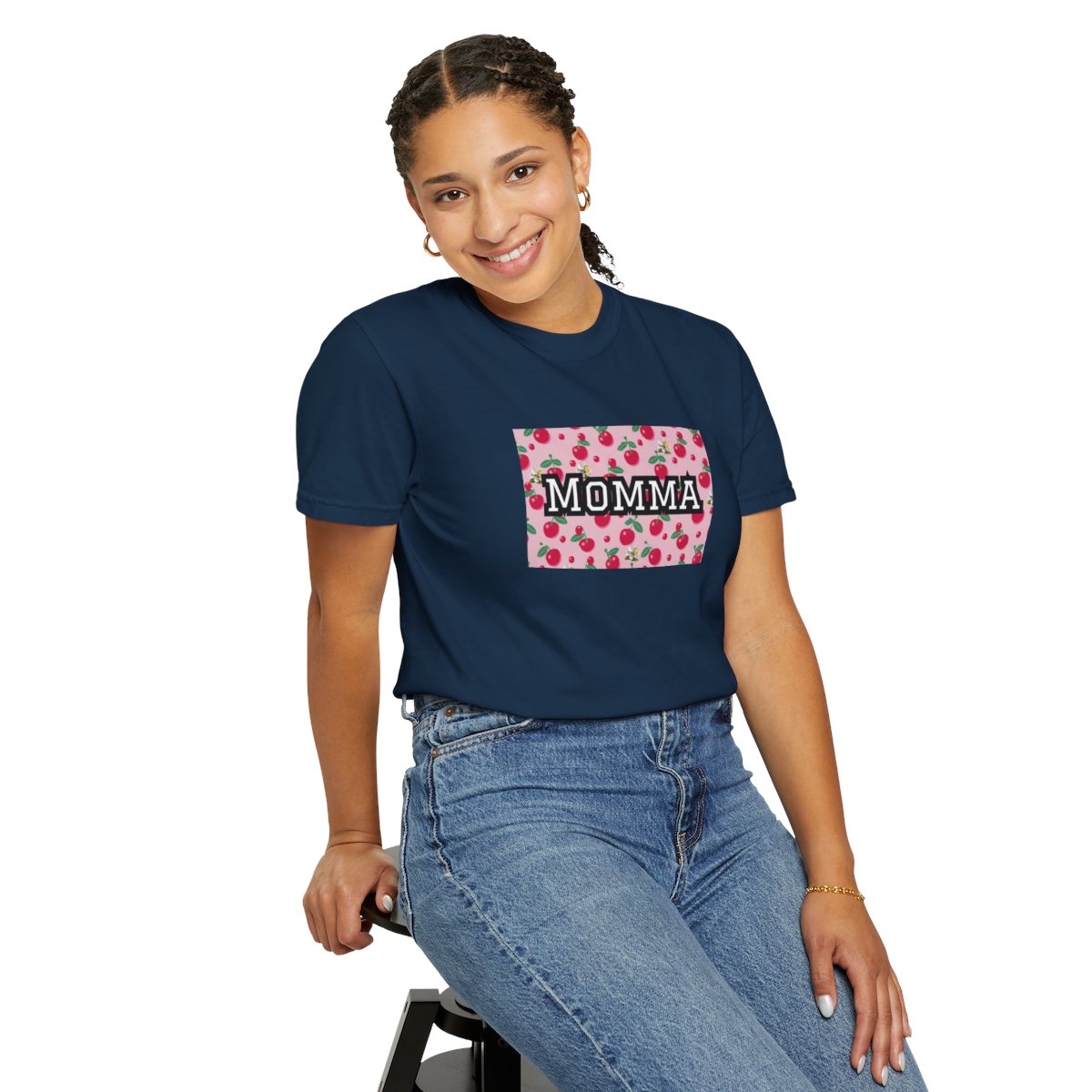 Comfy Cherries Momma University Logo T-Shirt