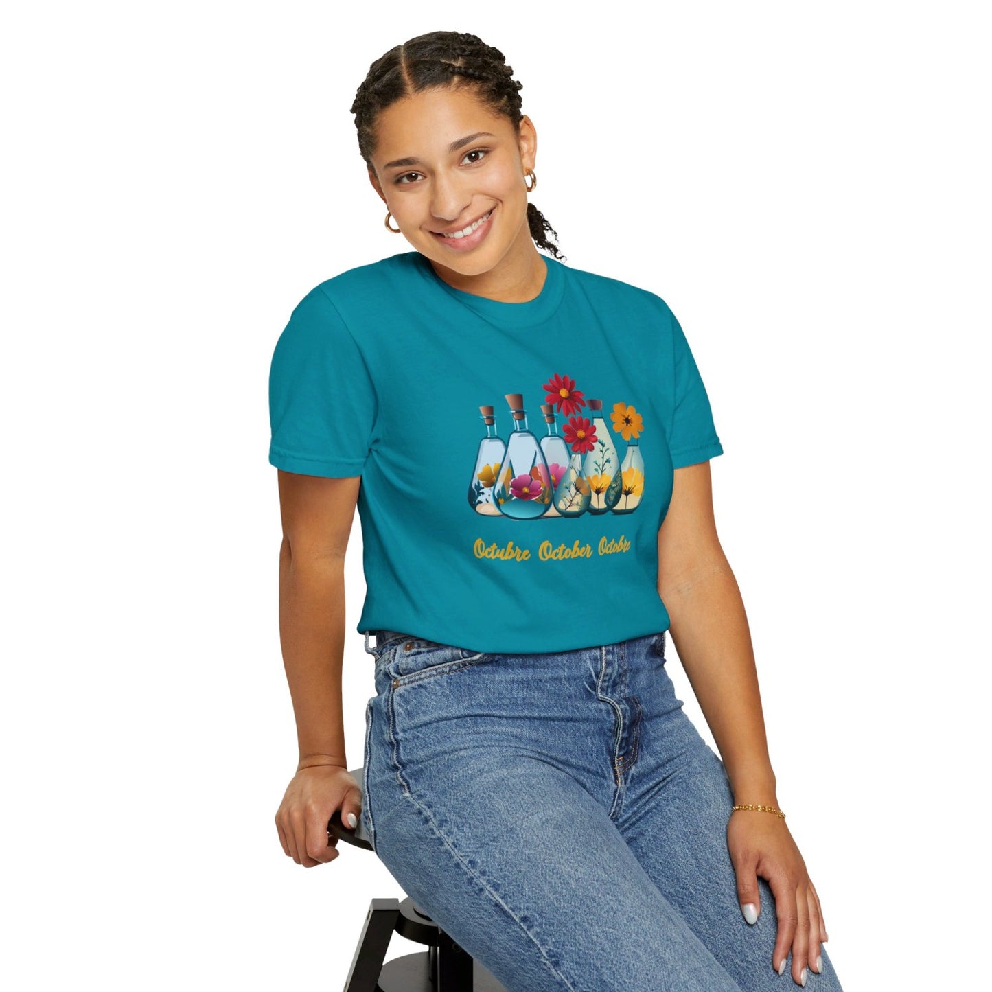 October Inspired Floral T-Shirt Featuring Cosmos
