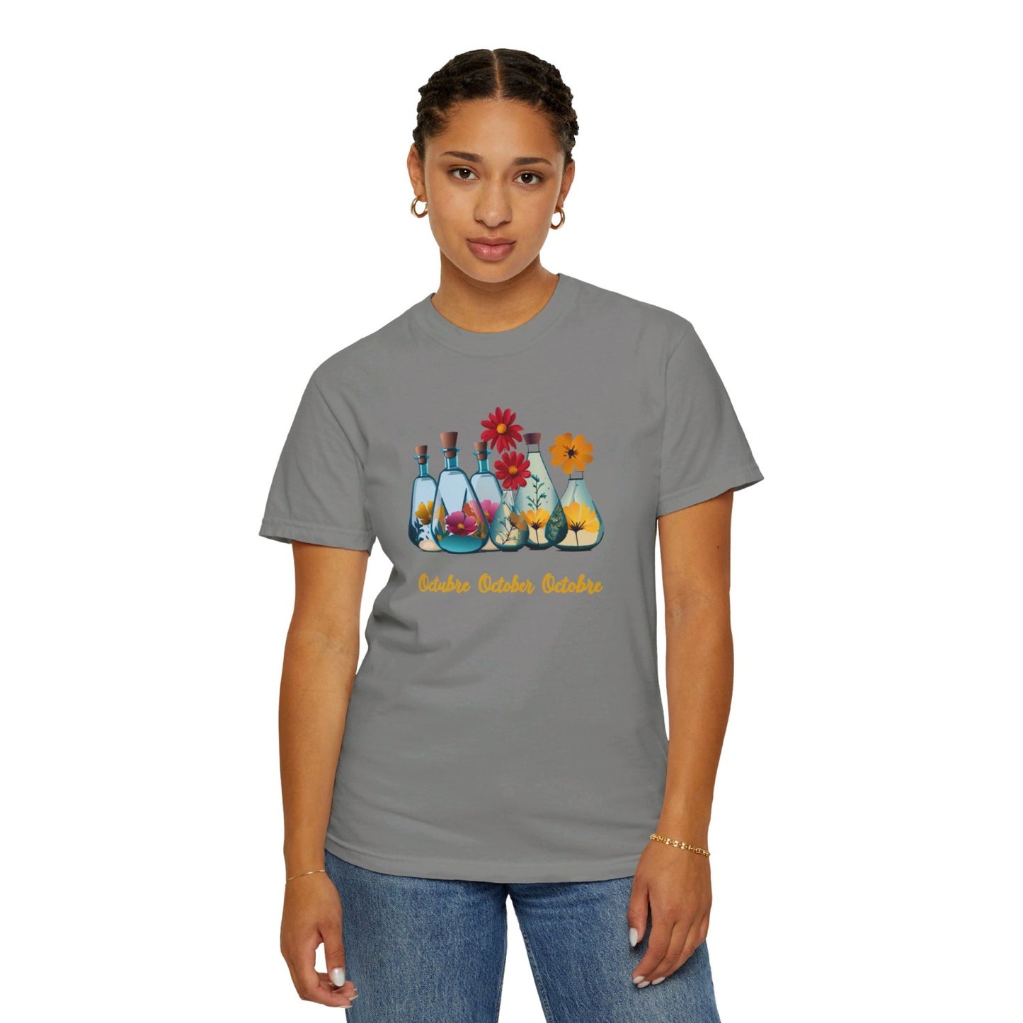October Inspired Floral T-Shirt Featuring Cosmos