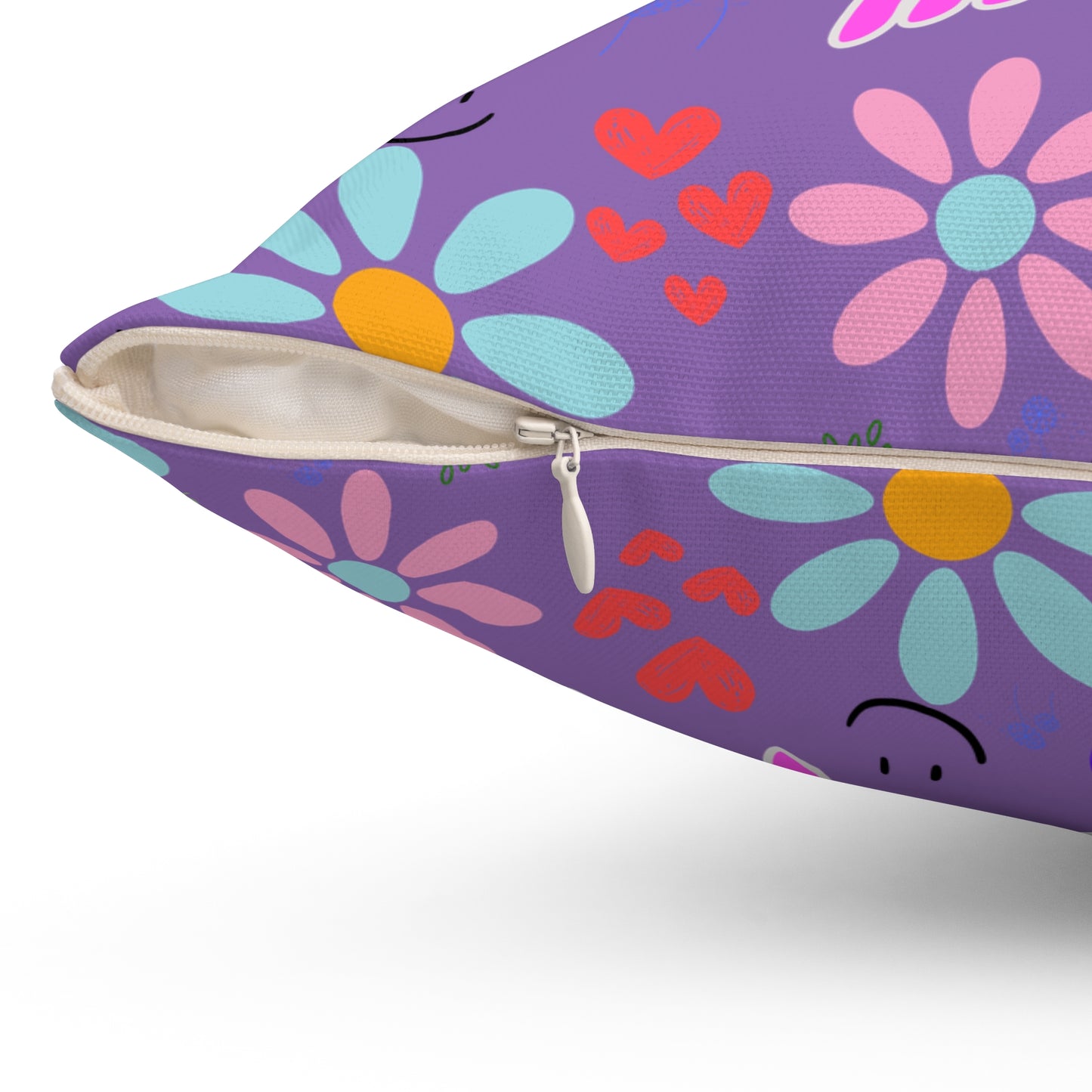 Purple Bohemian Inspired Floral Pillow