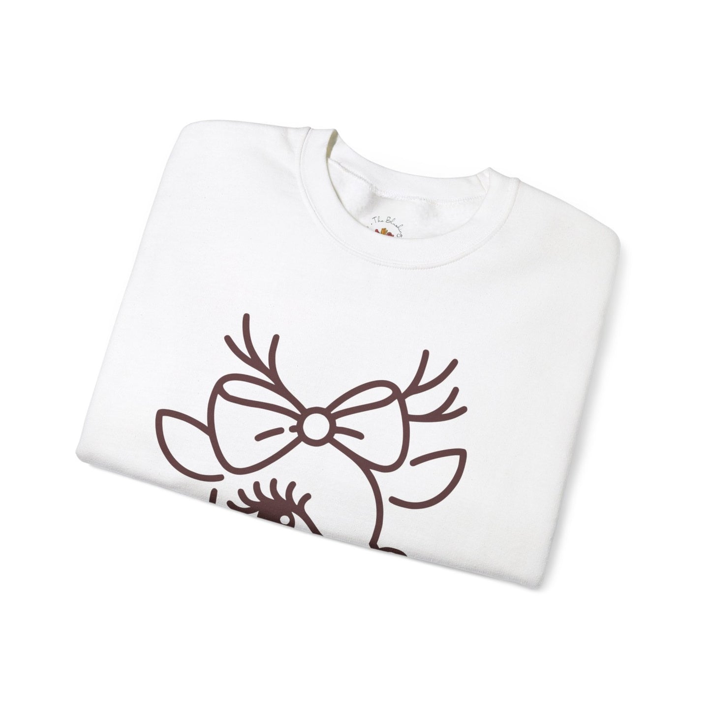 Cozy Coquette Inspired Christmas Reindeer Crewneck Sweatshirt