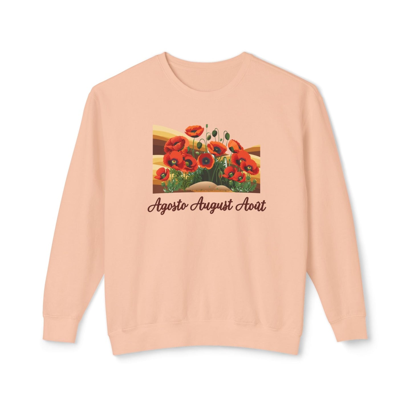 August Inspired Floral Sweatshirt Featuring Poppy Flowers