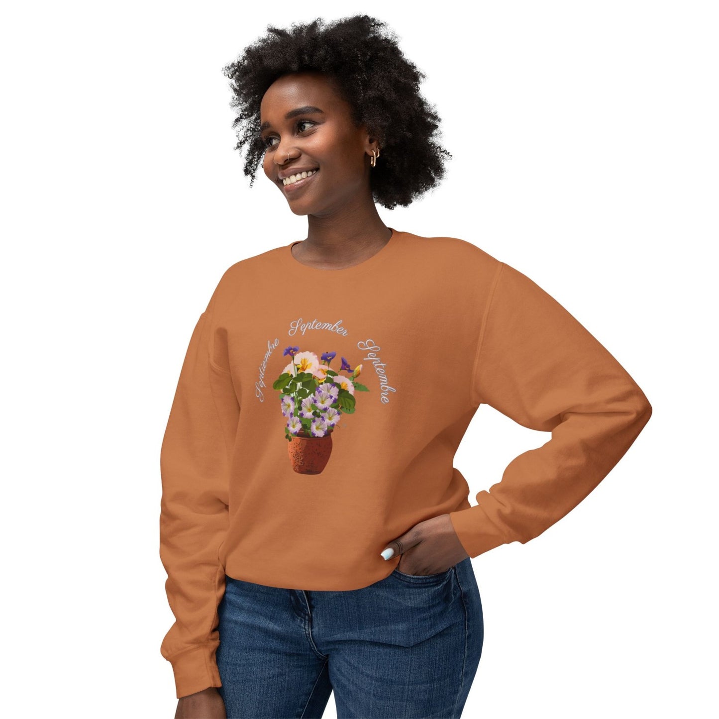 September Inspired Floral Sweatshirt Featuring Morning Glories