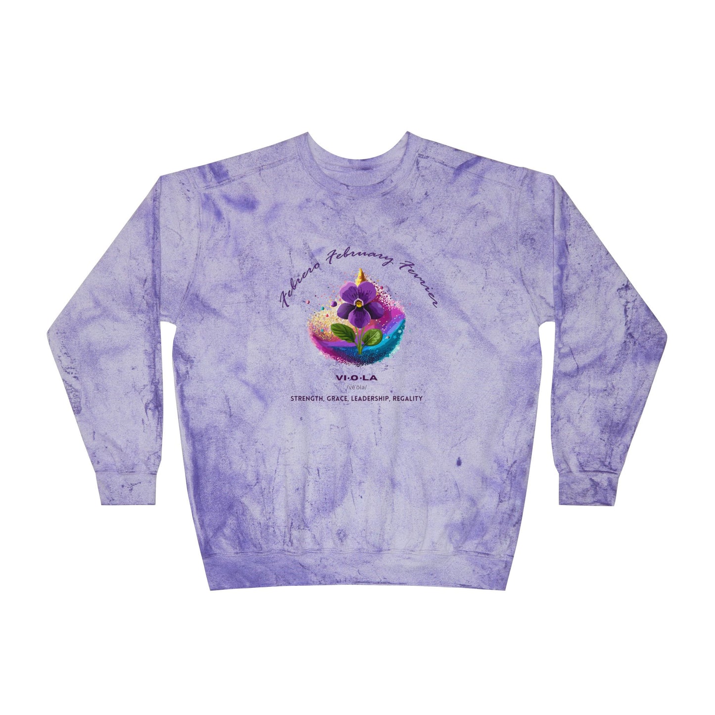 Comfy Cozy Floral Sweatshirt February Birthday Flower Violet