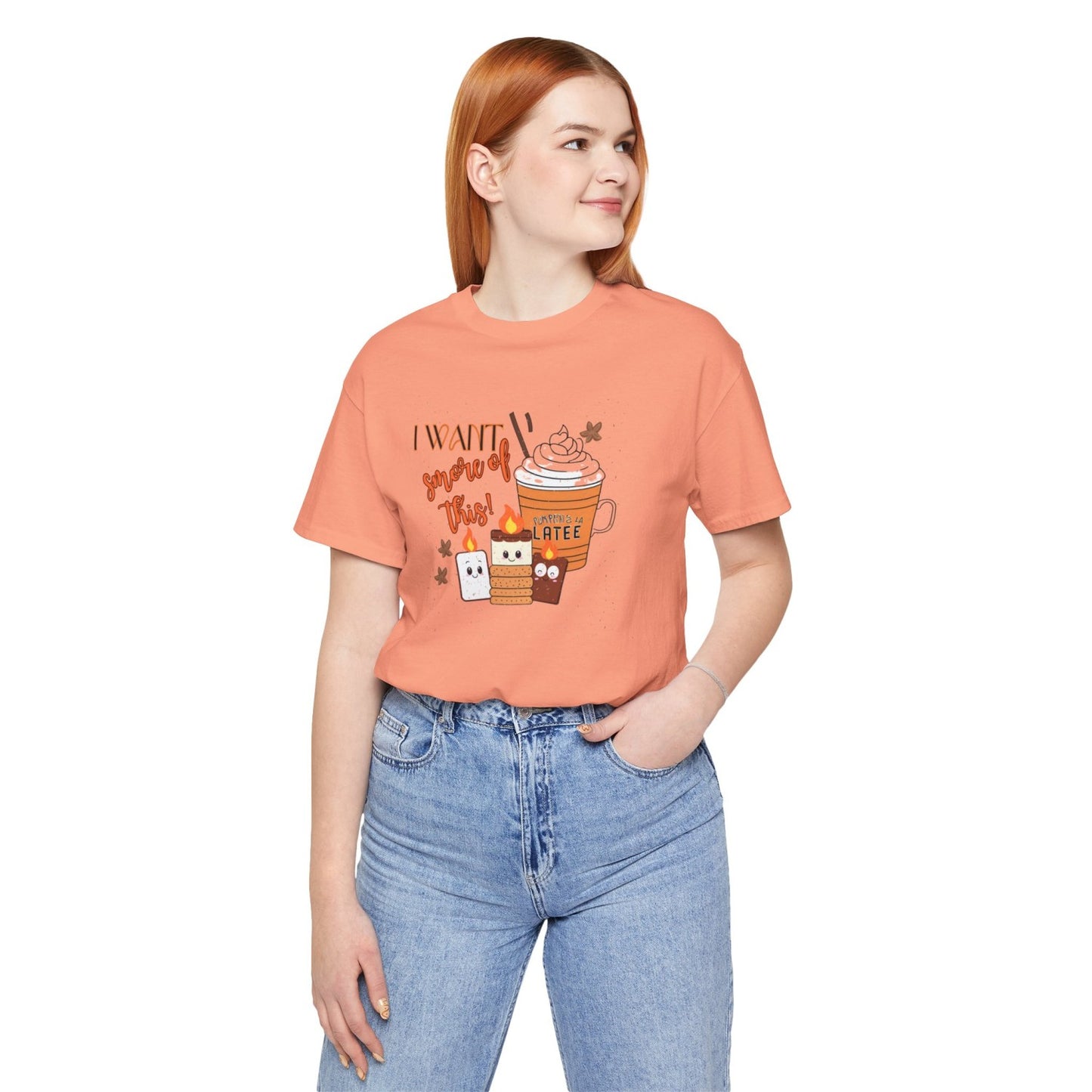 Light-Hearted Funny Fall T-Shirt Featuring Seasonal Treats