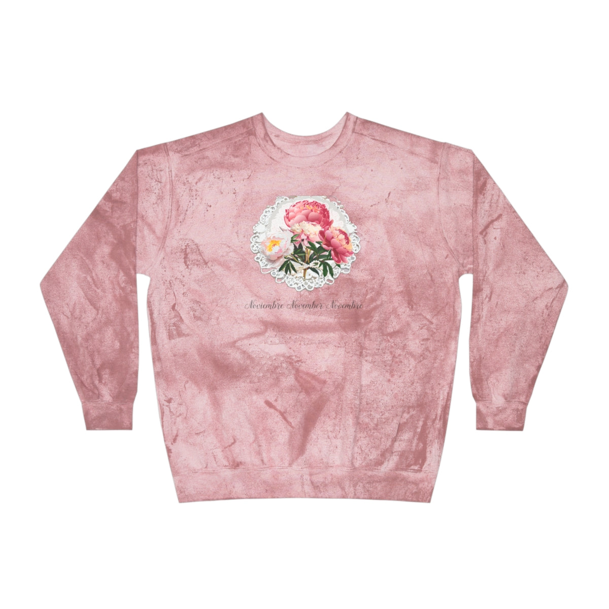 Comfy Cozy Floral Sweatshirt November Birthday Flower Peonies