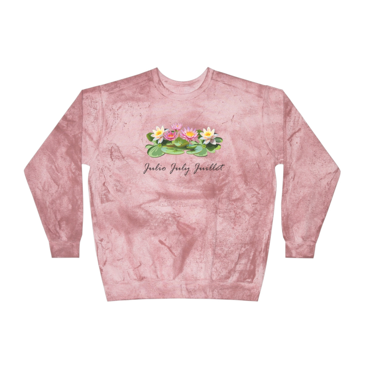 Comfy Cozy Floral Sweatshirt July Birthday Flower Water Lilly