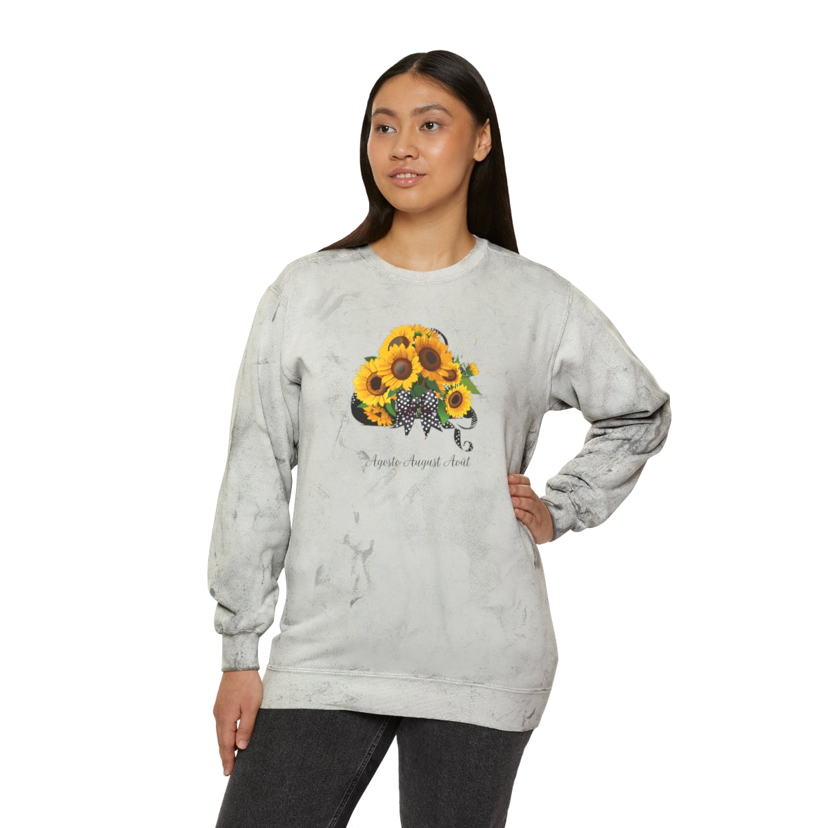 Comfy Cozy August Summer Flower Sweatshirt Sunflowers