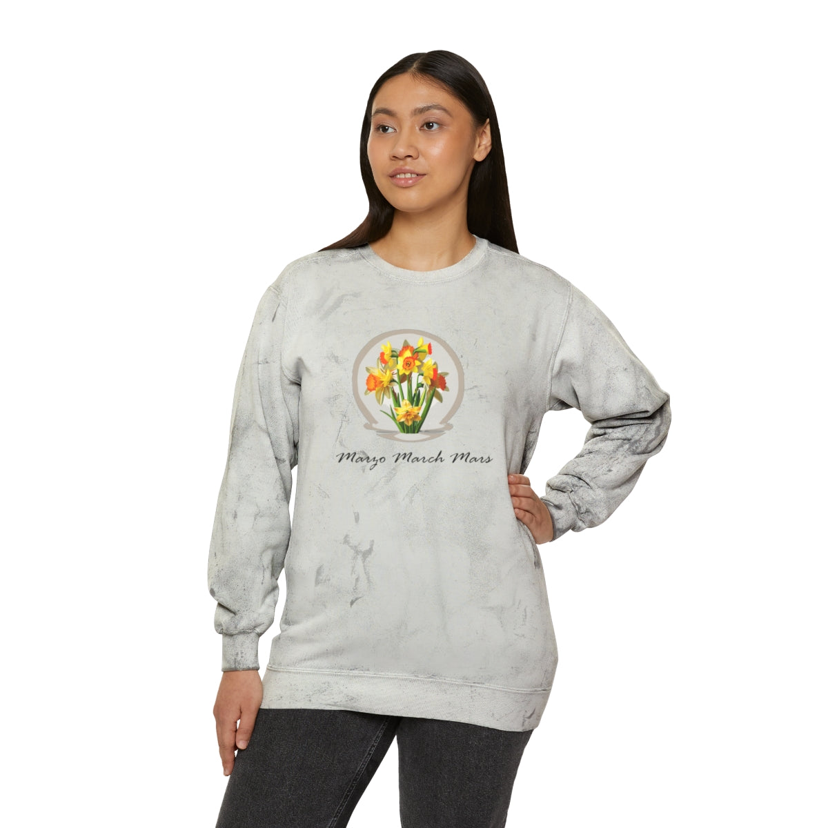 Comfy Cozy Floral Sweatshirt March Birthday Flower Daffodils