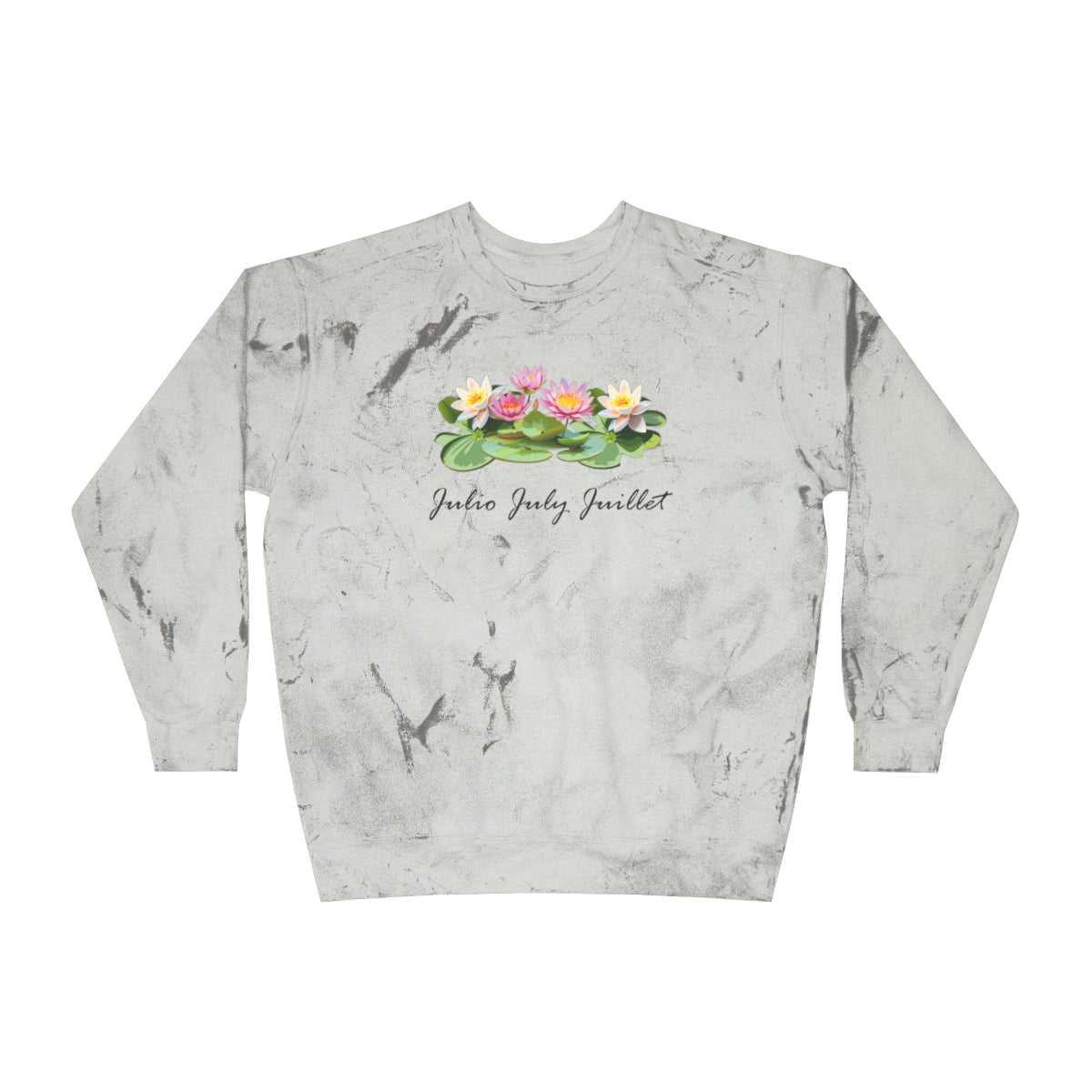 Comfy Cozy Floral Sweatshirt July Birthday Flower Water Lilly