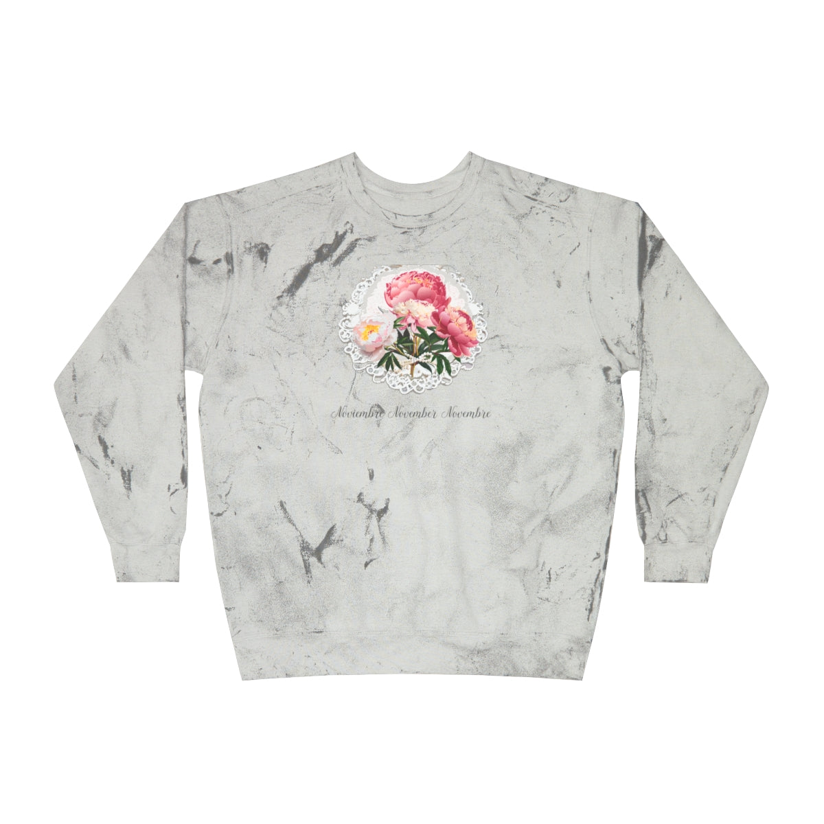 Comfy Cozy Floral Sweatshirt November Birthday Flower Peonies