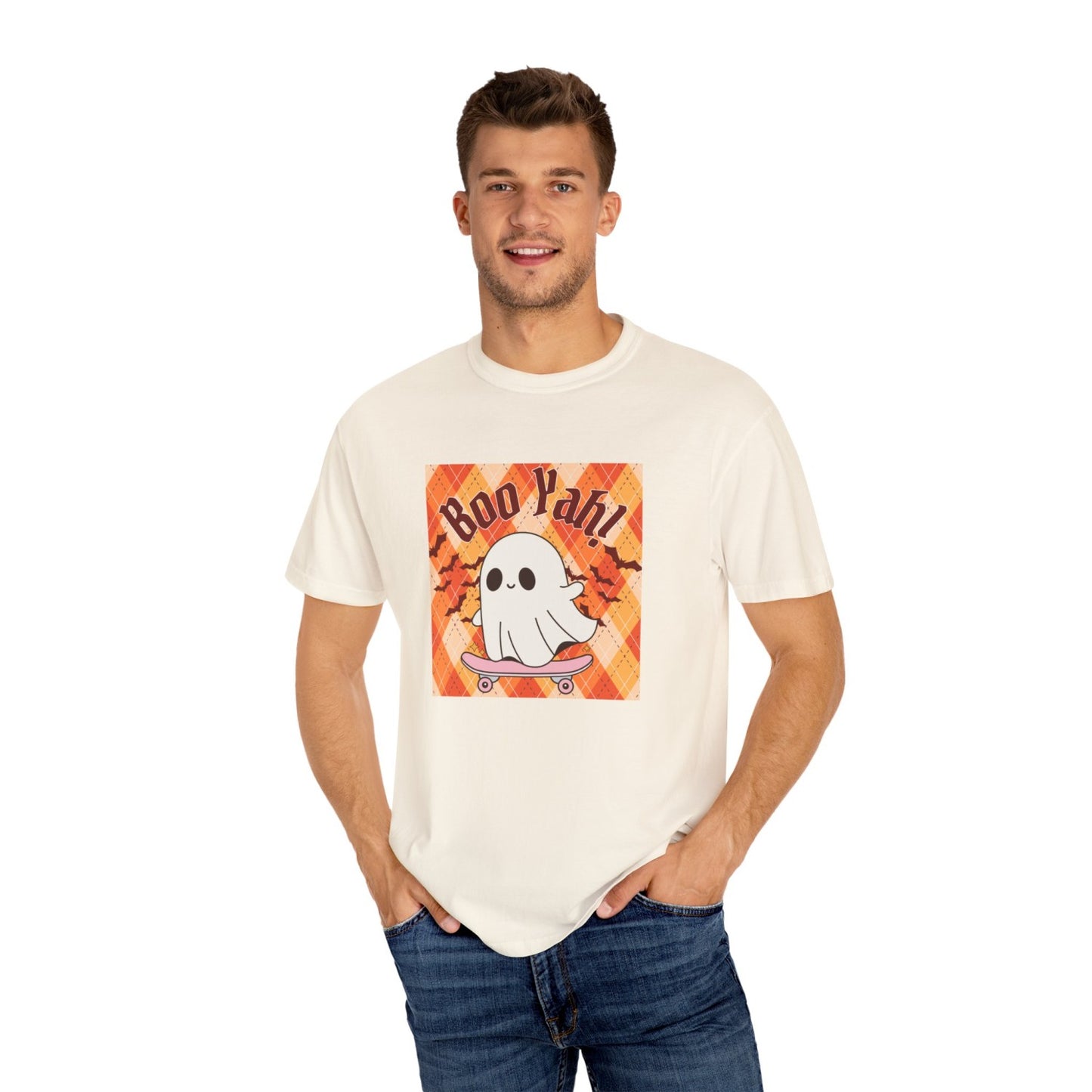 Funny Inspired Halloween T-Shirt Featuring Skater Ghost