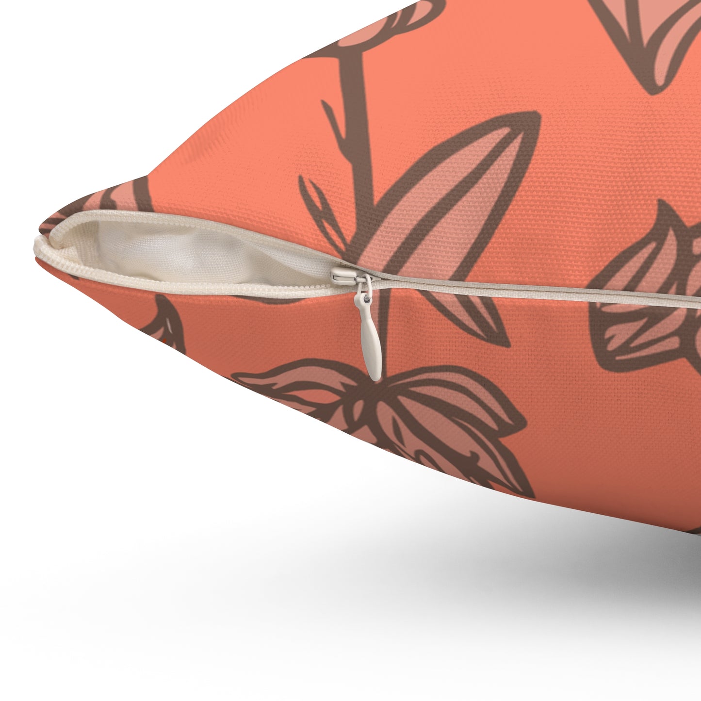 Chic Square Pillow Featuring Fringed Parrot Tulip Pattern