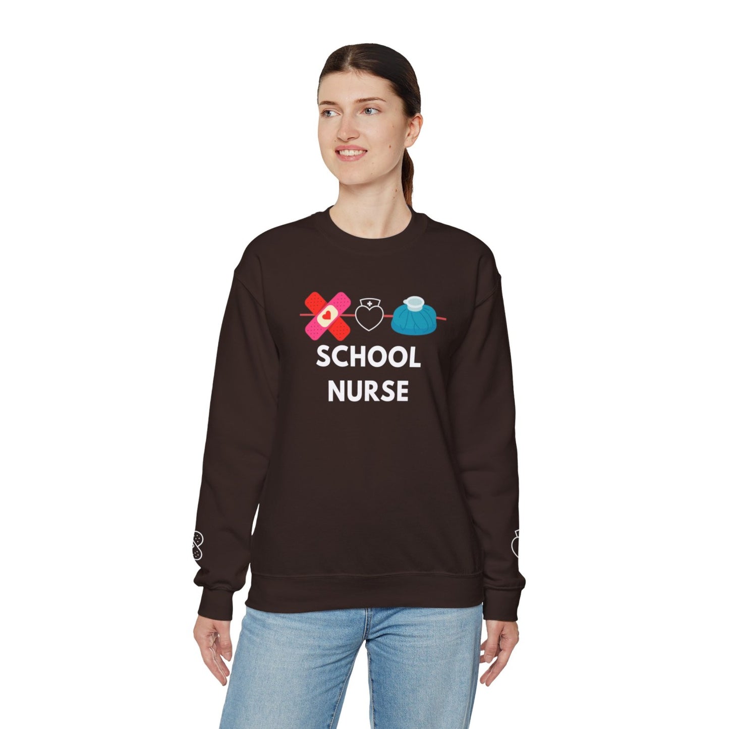 Comfy School Nurse Crewneck Sweatshirt
