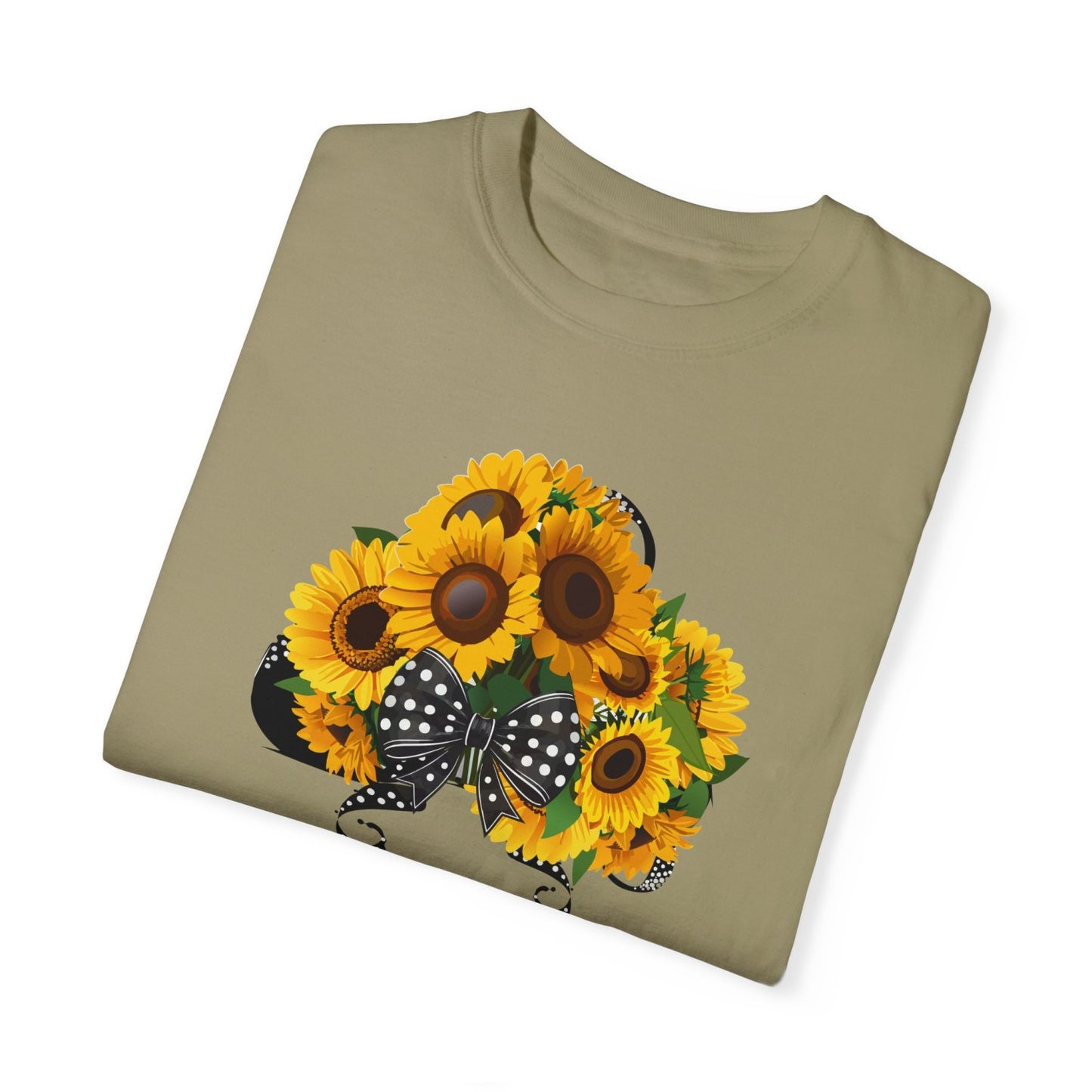 August Inspired Floral T-Shirt Featuring Sunflowers Bouquet