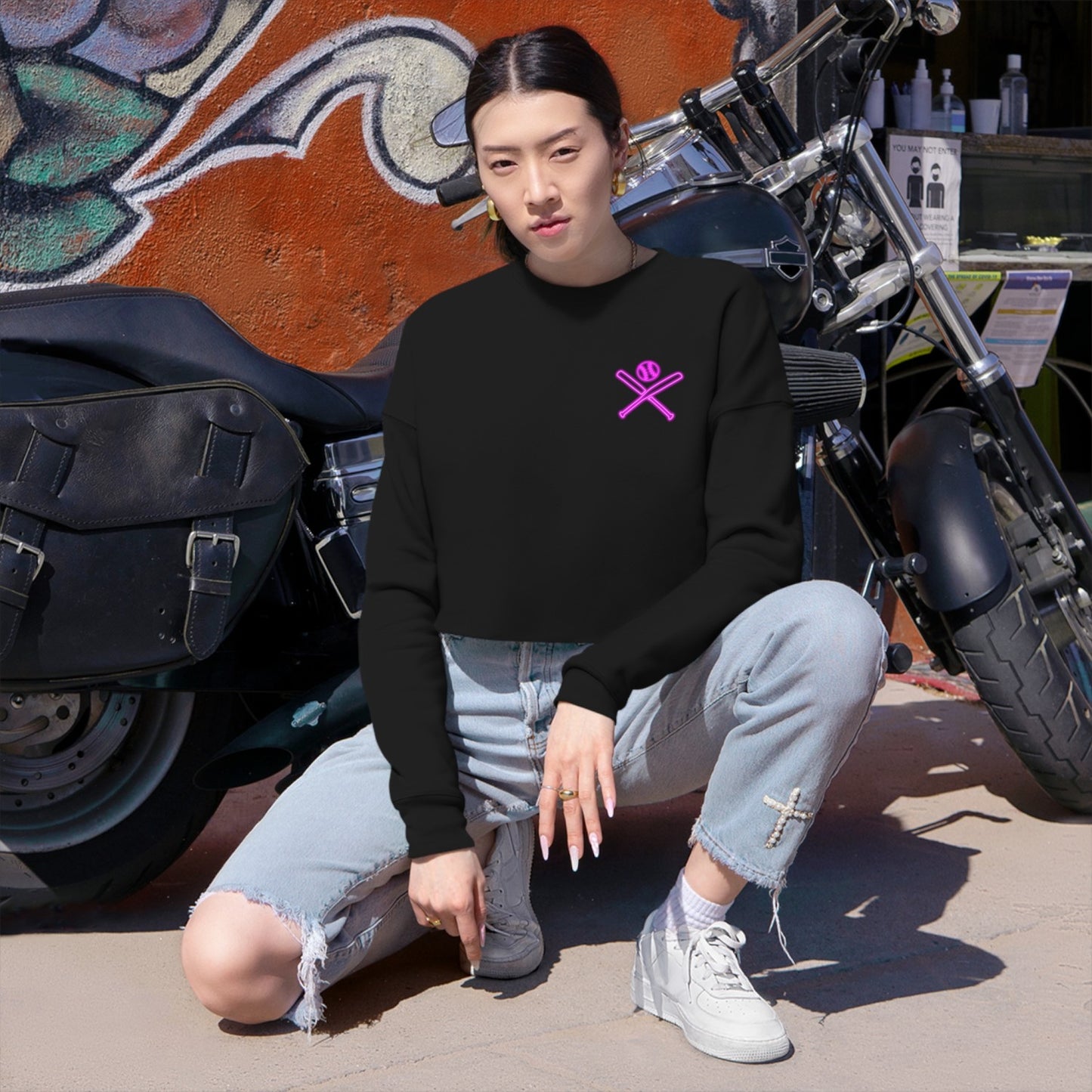 1980's Retro Inspired Cropped Sweatshirt