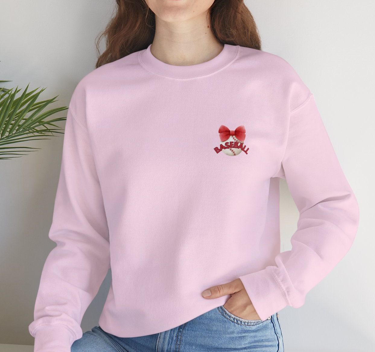 Comfy Coquette Inspired Baseball Crewneck Sweatshirt