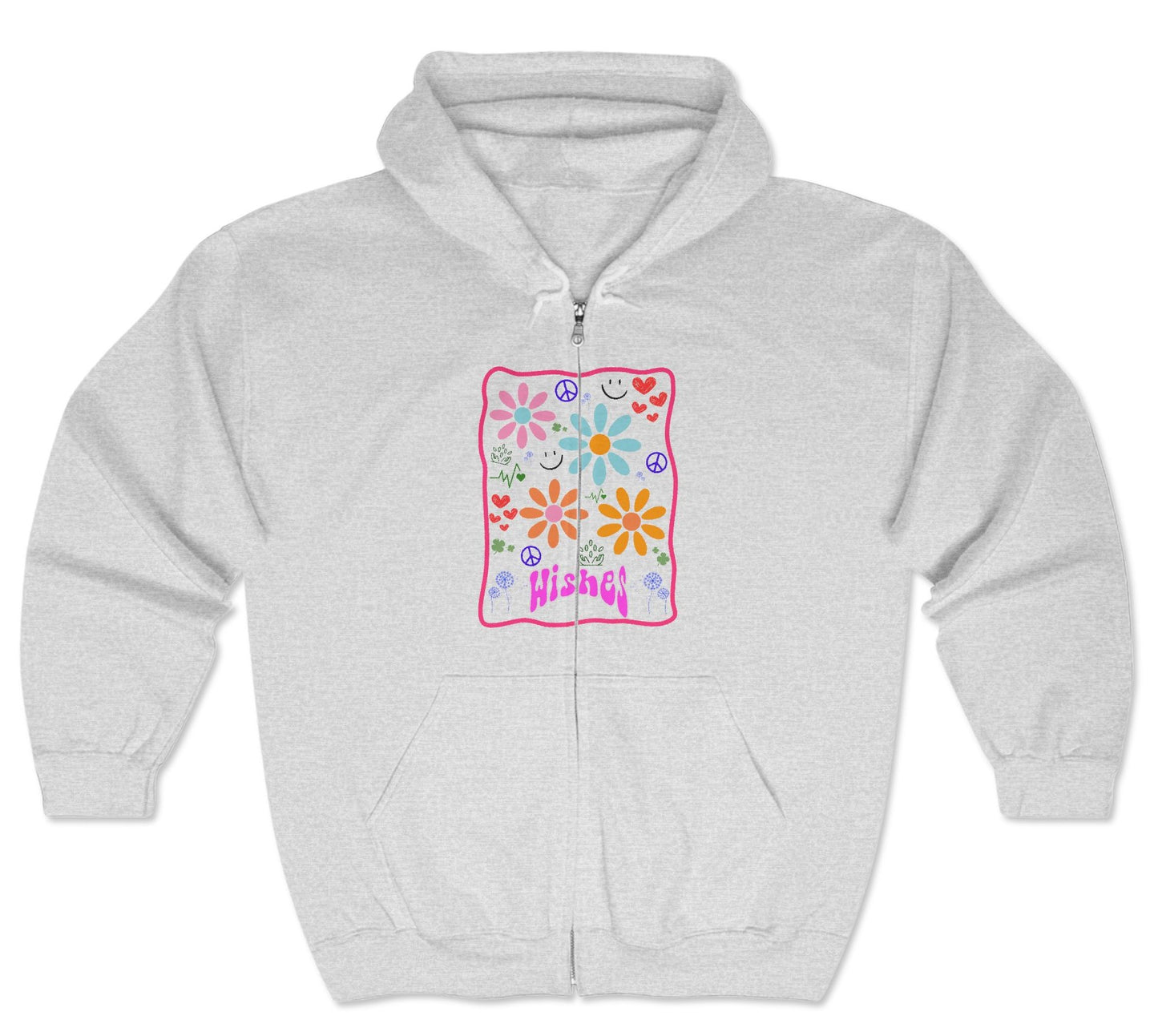 Wishes Collection Heavy Blend™ Full Zip Hooded Sweatshirt (in White)
