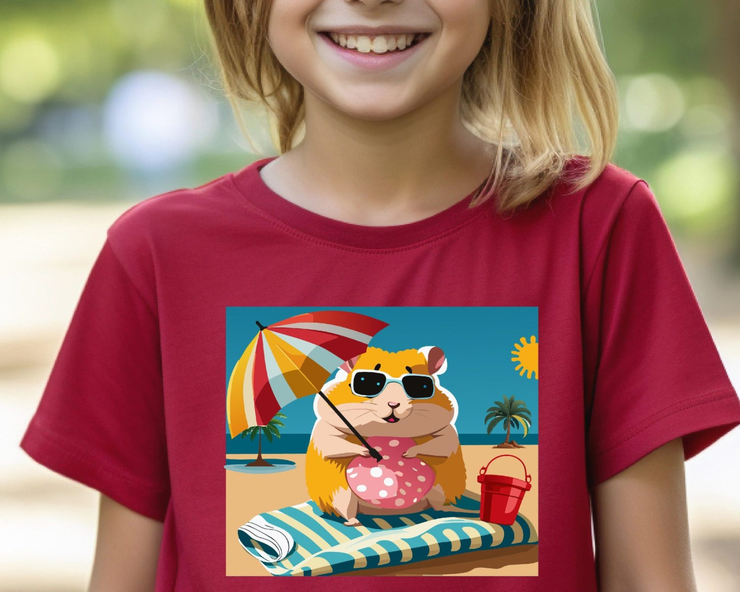 Beach Day Hammy Kids Heavy Cottonâ„¢ Tee