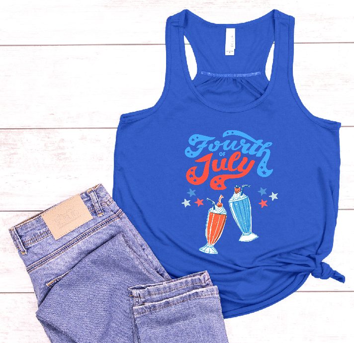 Vintage Fourth of July Tank Featuring Ice Cream Floats